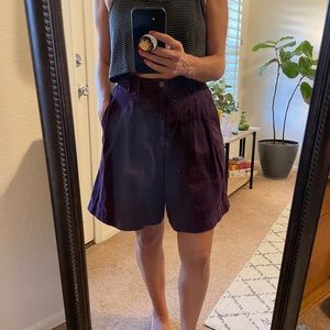 Comfy eggplant purple Bermuda shorts